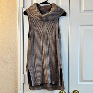 Banana Republic Cable-Knit Cowl Neck Sleeveless Pullover Sweater Brown Size XS